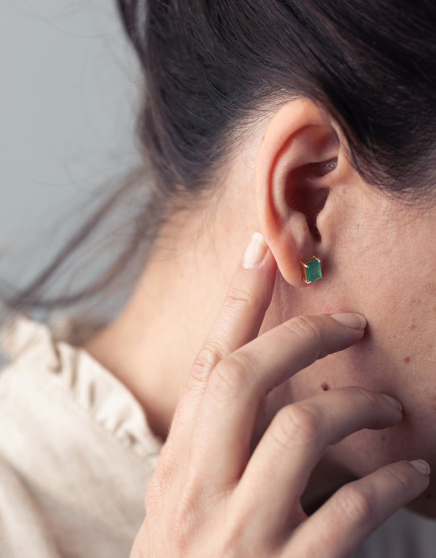 Emerald Baguette Earrings